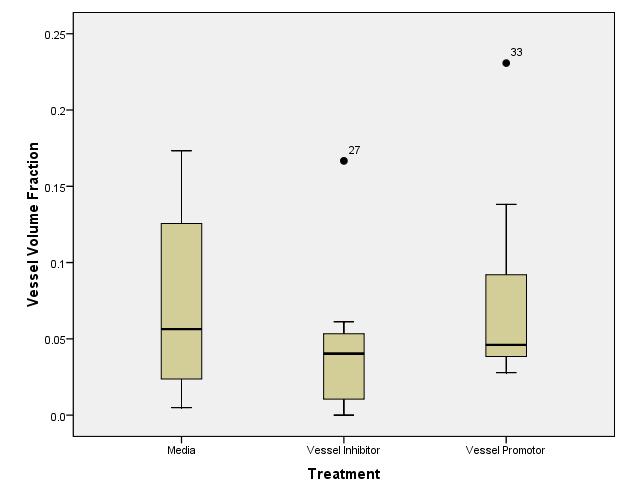 Graph of blood vessel volume fractions in treated EBs Graph of blood vessel volume fractions in treated EBs