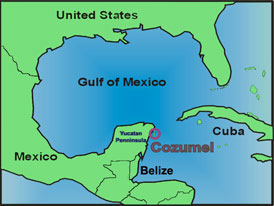 Cozumel Island Map of Cozumel